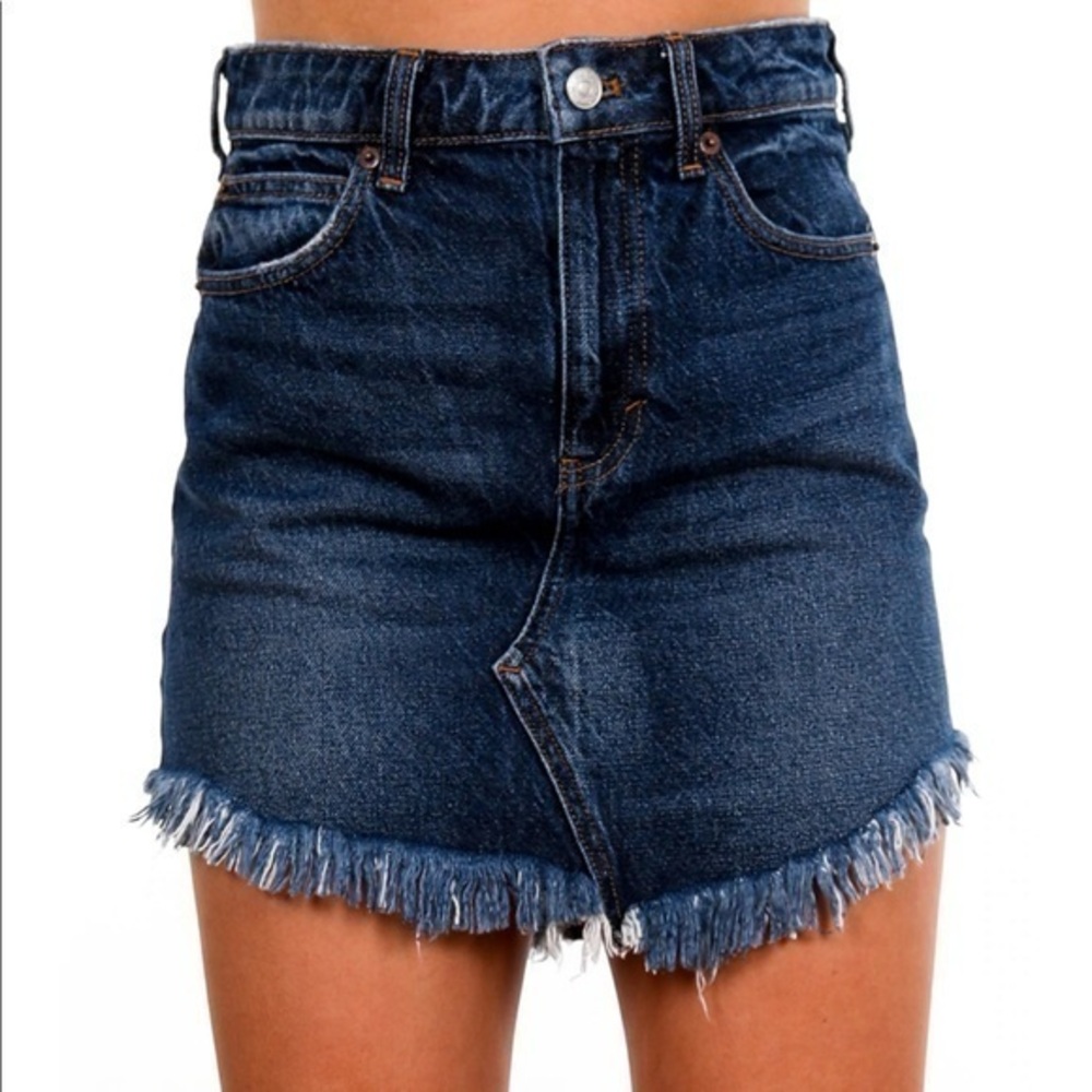 Free People Bailey Mountain Blue Denim Mini Skirt